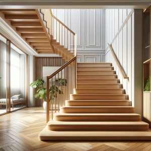 Schody drewniane – rodzaje, trendy w projektowaniu Klasyczne schody 300x300 1