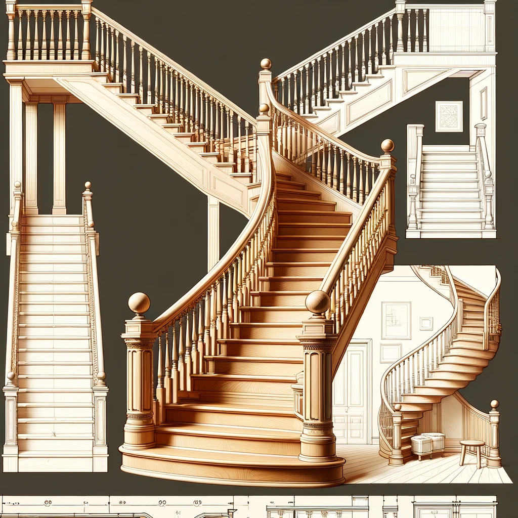 Własnoręczna budowa schodów drewnianych klasyczne proste schody schemat