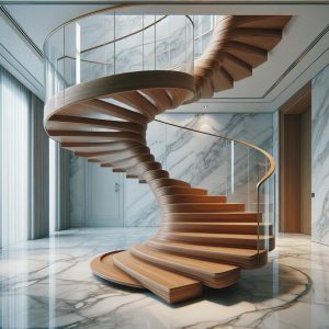 Schody drewniane – rodzaje, trendy w projektowaniu schody Twist Staircase 300x300 1